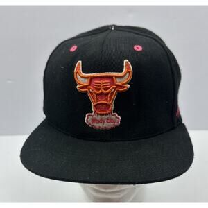 Chicago Bulls Hat Cap 20th Anniversary Fitted Mitchell & Ness 7 3/8 Missing Top